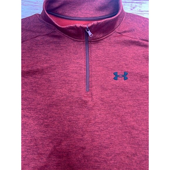 Under Armour Mens Loose Fit Red Quarter-Zip Pullover XXL - Picture 3 of 6